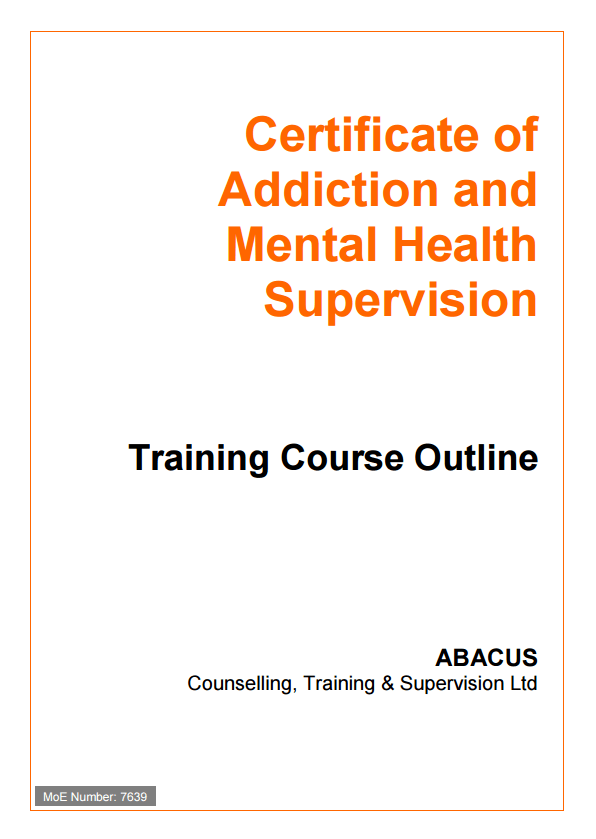 Link to Certificate of Addiction & Mental Health Supervision Course outline